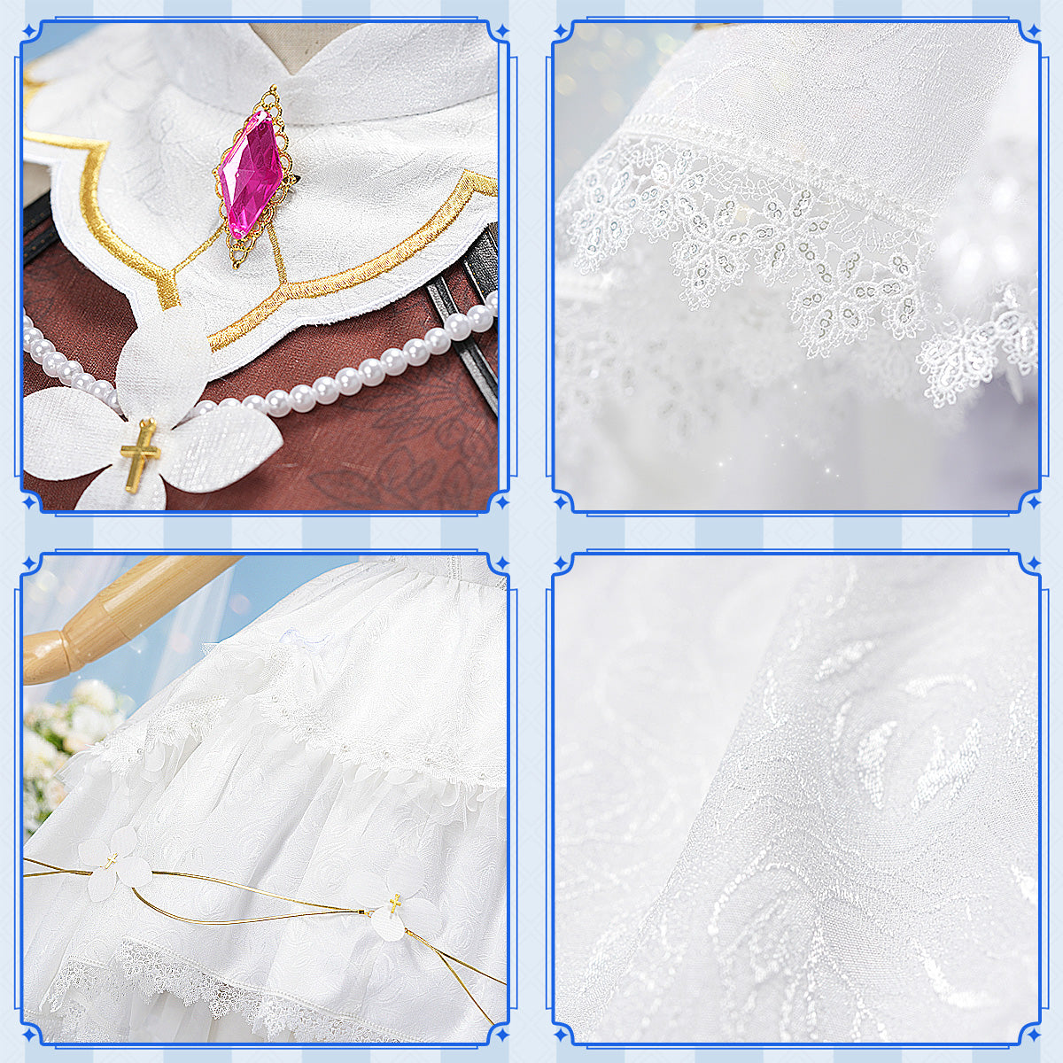 Genshin Impact Rose Noelle Wedding Dress High Quality Anime Hot Game Halloween Cosplay Costume