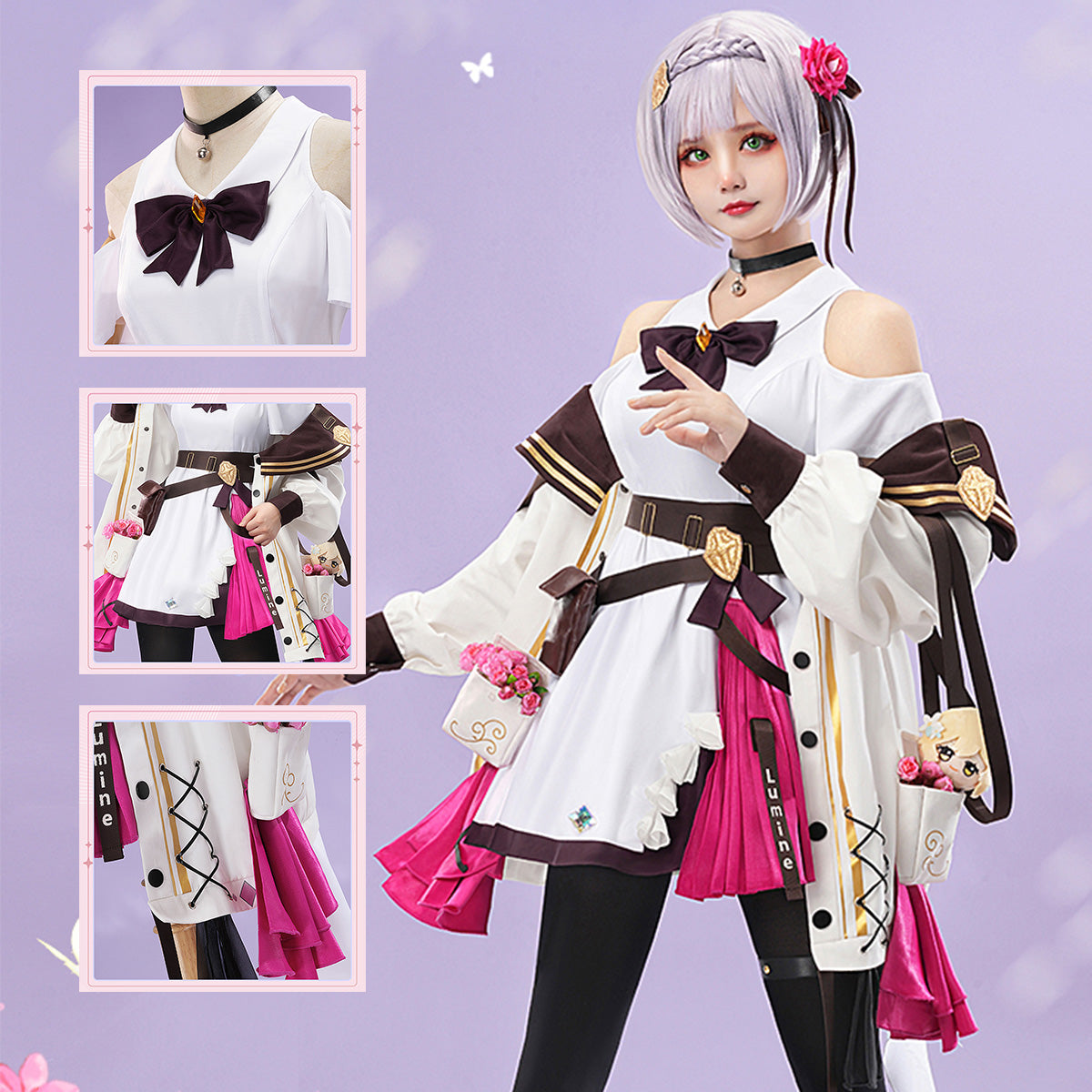 Genshin Impact Noelle HuaNiaoYuQing Dress High Quality Anime Hot Game Halloween Cosplay Costume