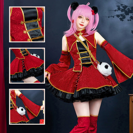 Shugo Chara! Hinamori Amu My Guardian Characters Red Dress Anime Game Halloween Cosplay Costume