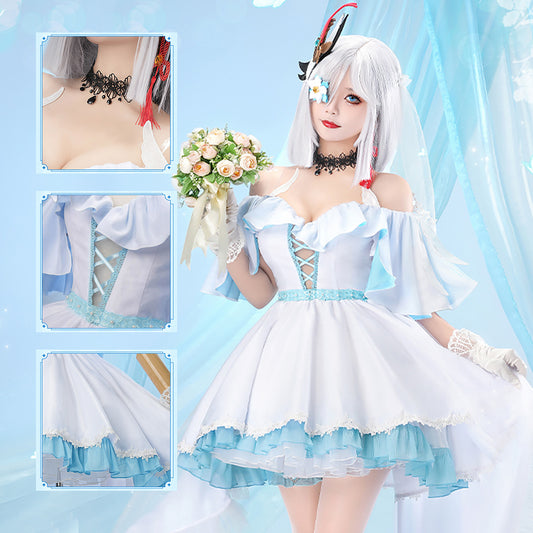 Genshin Impact Shenhe Dress High Quality Anime Hot Game Halloween Cosplay Costume