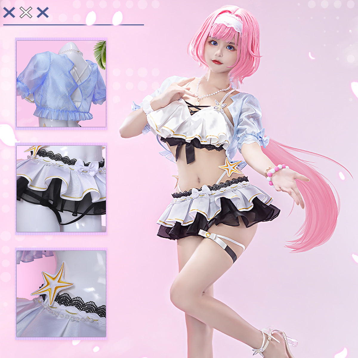 Honkai Impact 3rd Summer Pink Miss Cos Sext Beautiful Suit Alicia Swimsuit Cosplay Costume