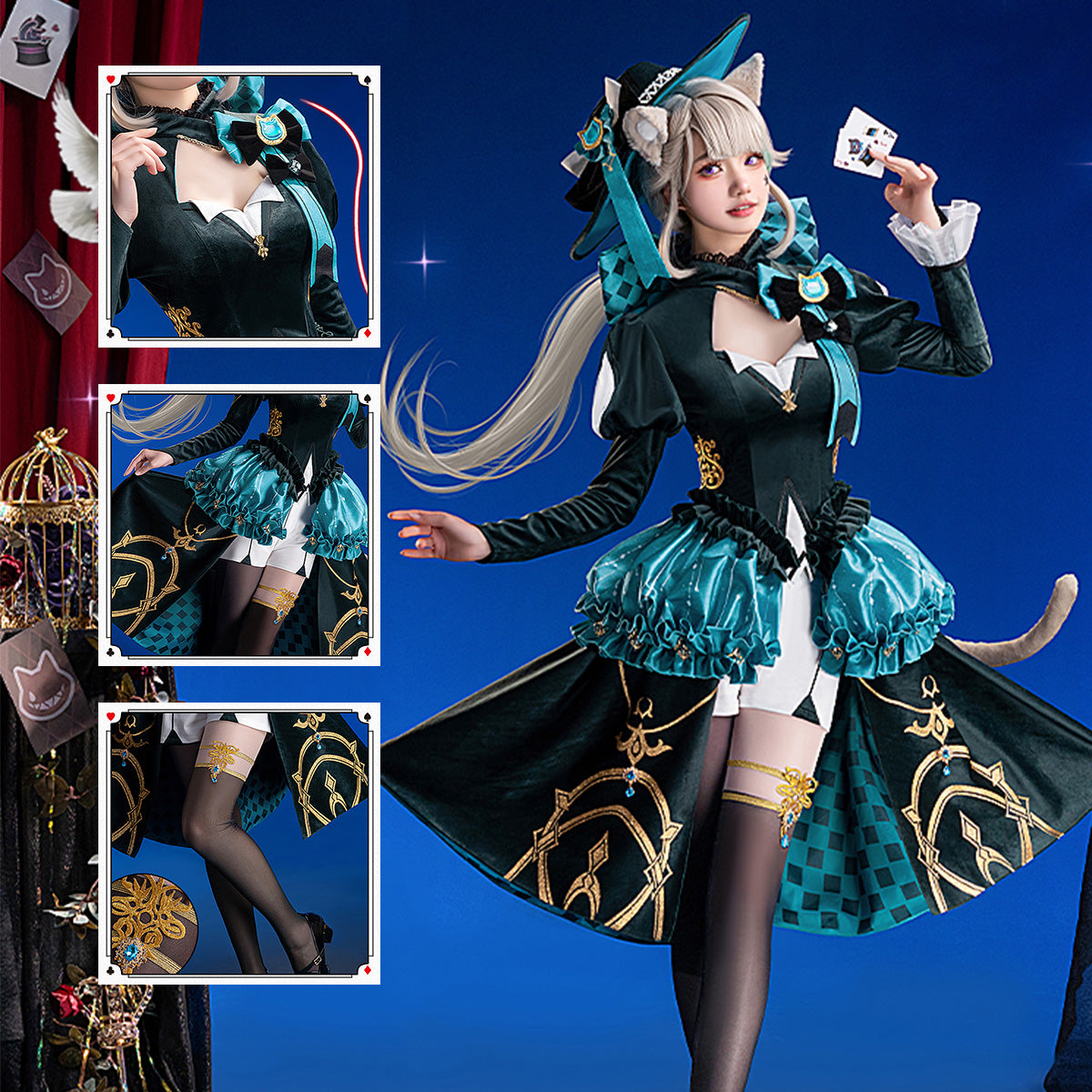 Genshin Impact Lynette Magician Game Suit Gorgeous Sexy High Quality Anime Hot Game Halloween Cosplay Costume