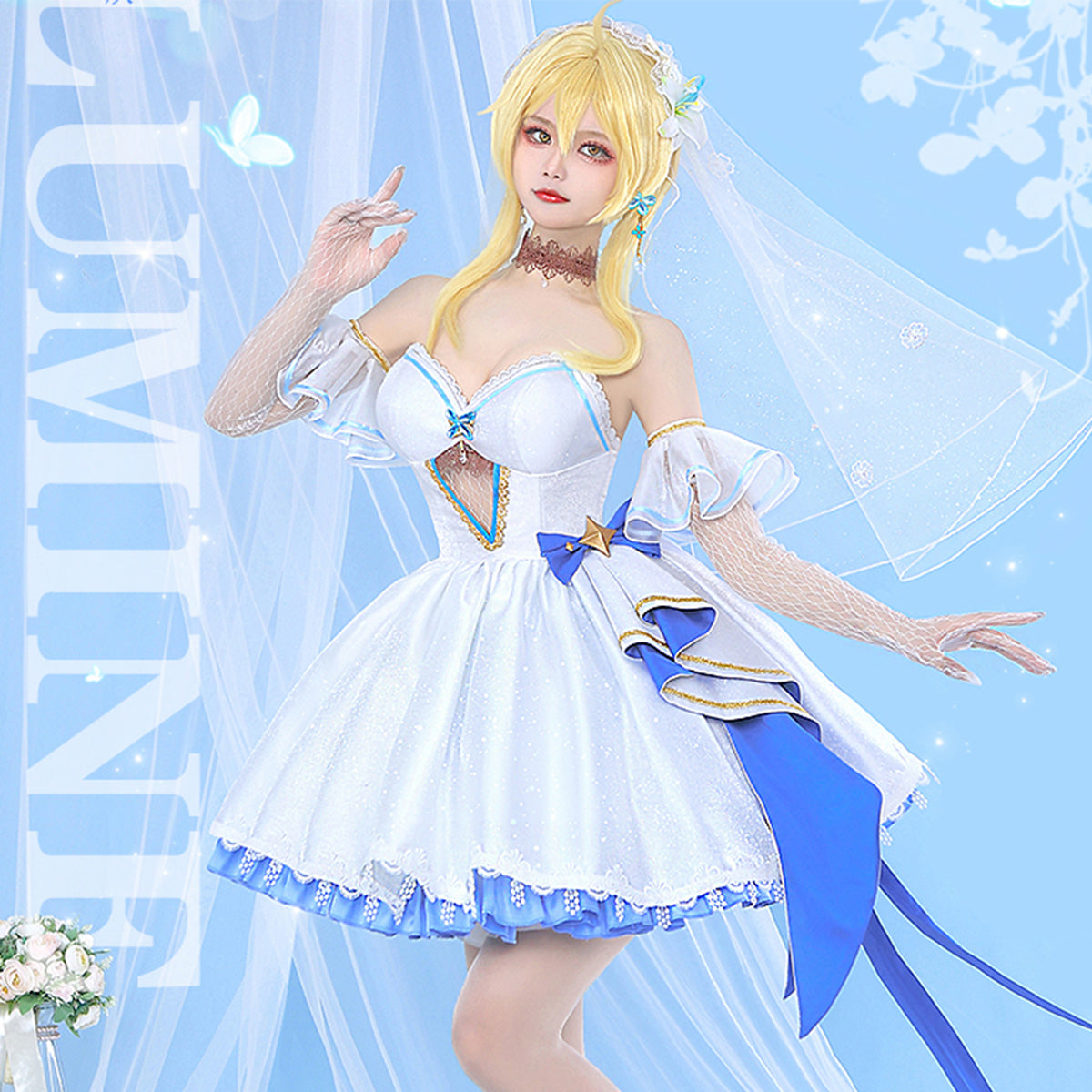 Genshin Impact Lumime Ying Gorgeous Sweet Wedding Dress High Quality Anime Hot Game Halloween Cosplay Costume