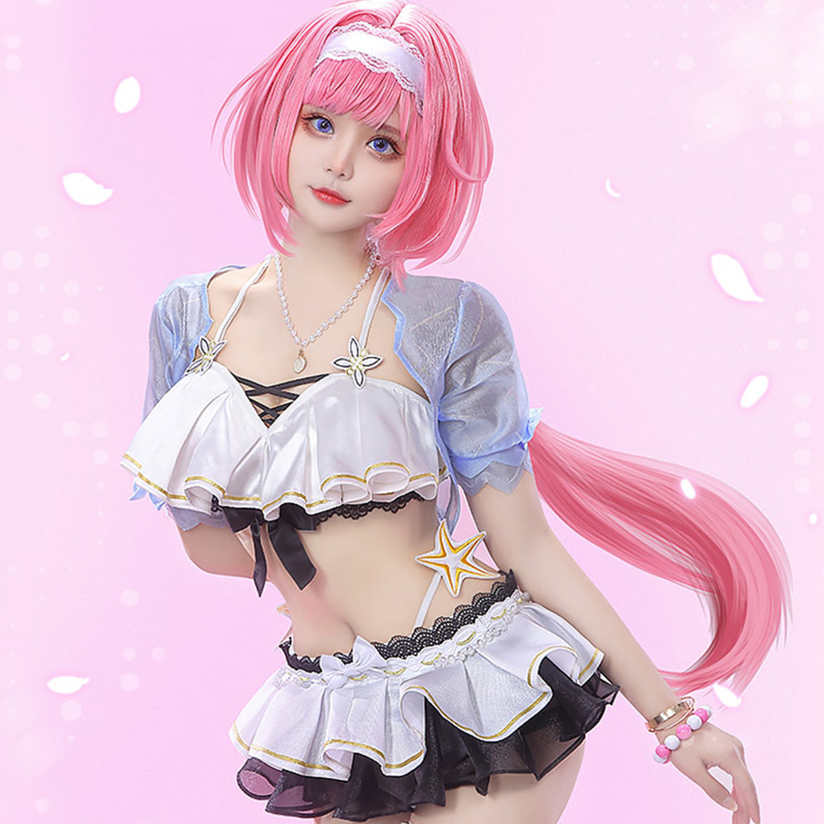 Honkai Impact 3rd Summer Pink Miss Cos Sext Beautiful Suit Alicia Swimsuit Cosplay Costume - Qcoser