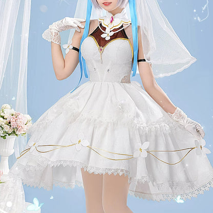 Genshin Impact Rose Noelle Wedding Dress High Quality Anime Hot Game Halloween Cosplay Costume