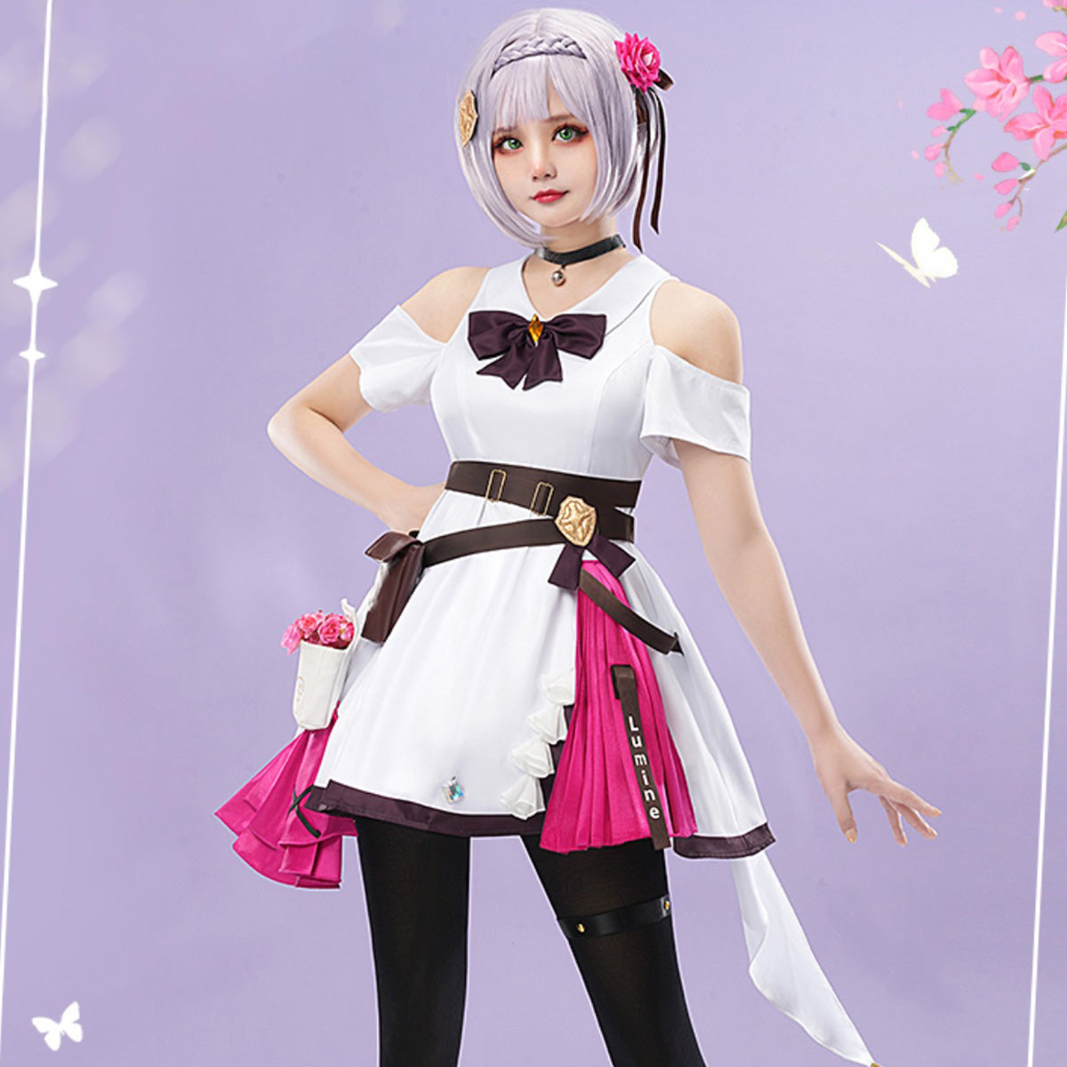 Genshin Impact Noelle HuaNiaoYuQing Dress High Quality Anime Hot Game Halloween Cosplay Costume