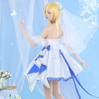 Genshin Impact Lumime Ying Gorgeous Sweet Wedding Dress High Quality Anime Hot Game Halloween Cosplay Costume