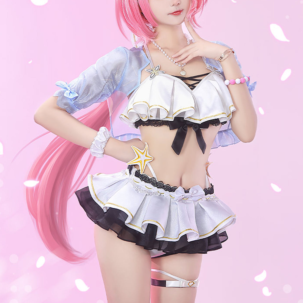 Honkai Impact 3rd Summer Pink Miss Cos Sext Beautiful Suit Alicia Swimsuit Cosplay Costume - Qcoser