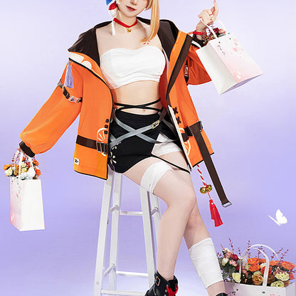 Genshin Impact Yoimiya Doujin Causal Wear Flowers Birds And Love High Quality Anime Hot Game Halloween Cosplay Costume