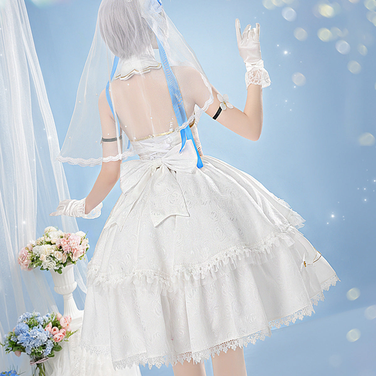 Genshin Impact Rose Noelle Wedding Dress High Quality Anime Hot Game Halloween Cosplay Costume