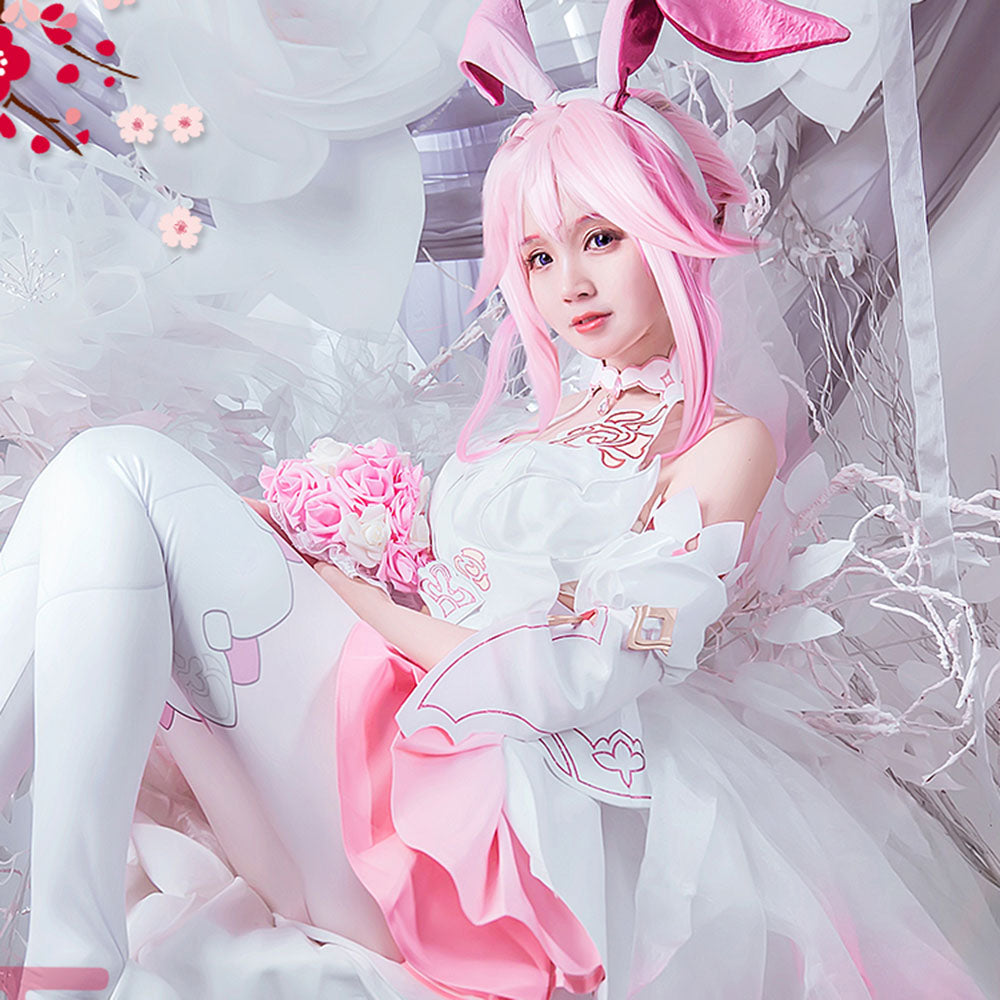 Honkai Impact 3rd Shattered Samsara Yae Sakura Bridal Game Cosplay Costume - Qcoser