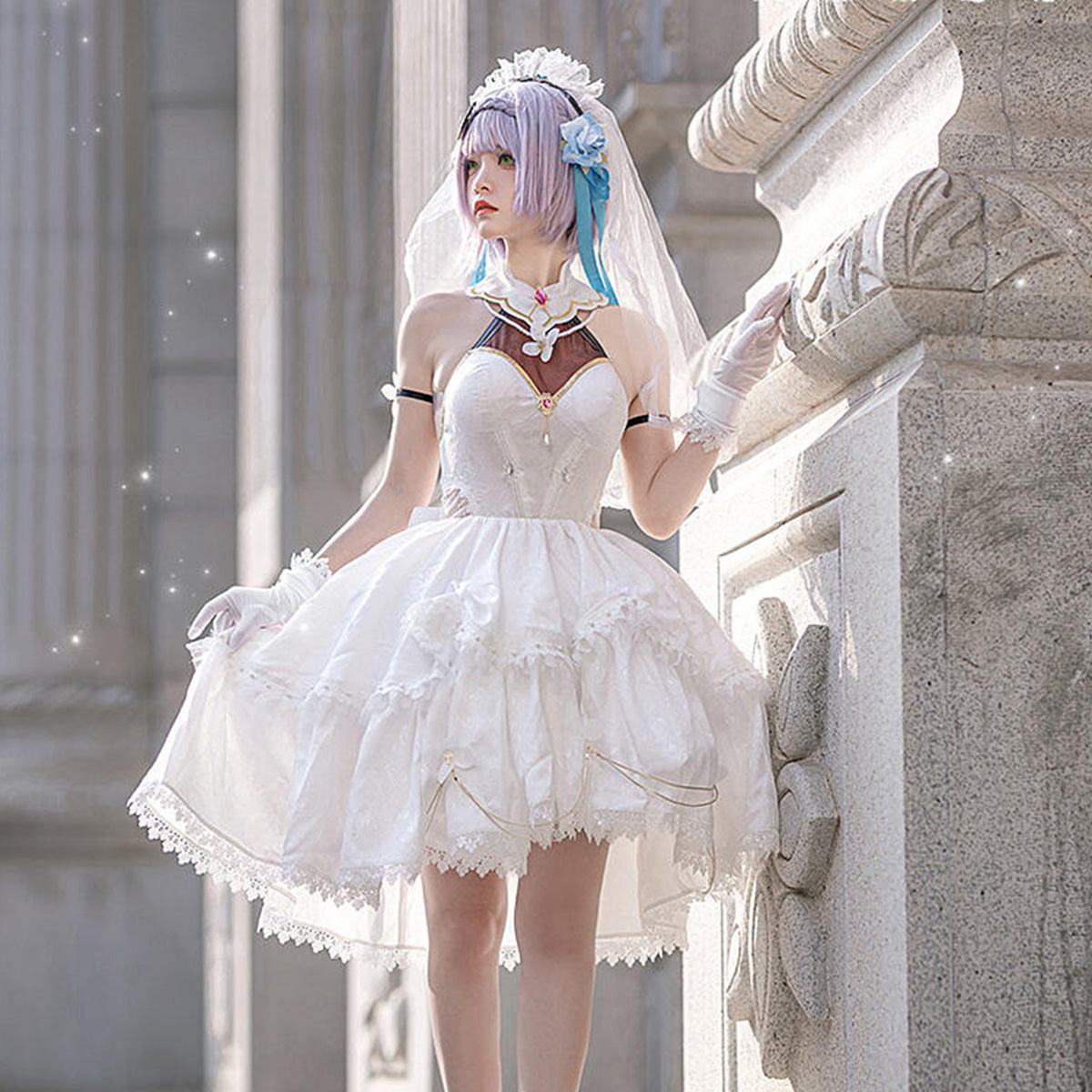 Genshin Impact Rose Noelle Wedding Dress High Quality Anime Hot Game Halloween Cosplay Costume