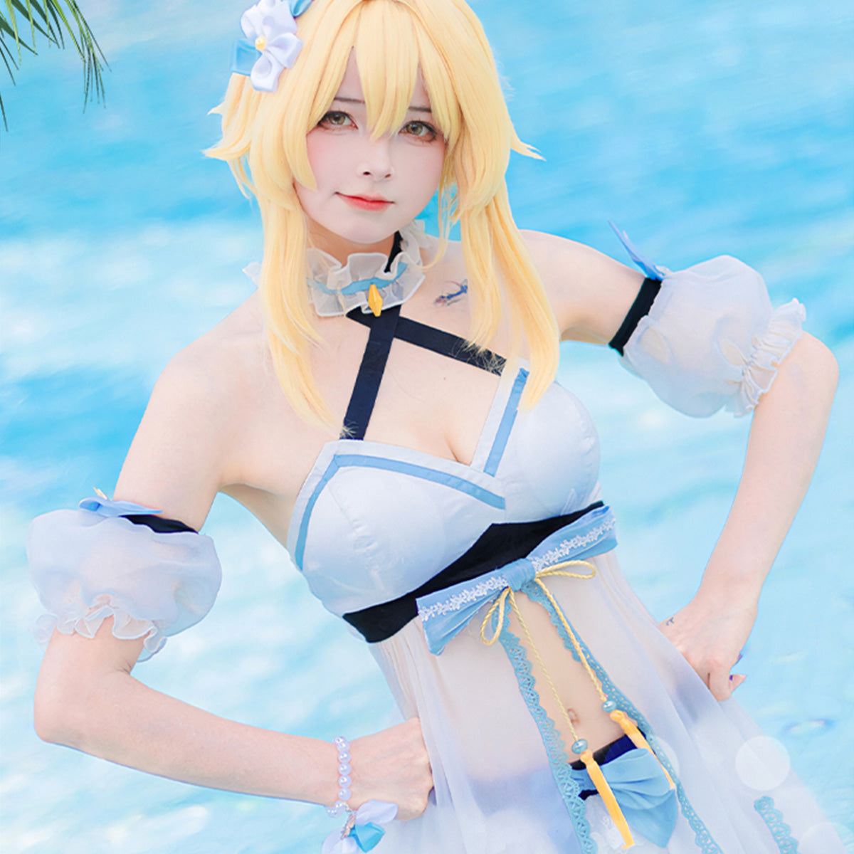 Genshin Impact Ying Lovely Sweet Summer Beach Swimsuit High Quality Anime Hot Game Halloween Cosplay Costume