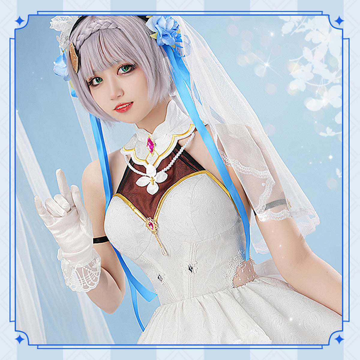 Genshin Impact Rose Noelle Wedding Dress High Quality Anime Hot Game Halloween Cosplay Costume