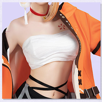 Genshin Impact Yoimiya Doujin Causal Wear Flowers Birds And Love High Quality Anime Hot Game Halloween Cosplay Costume