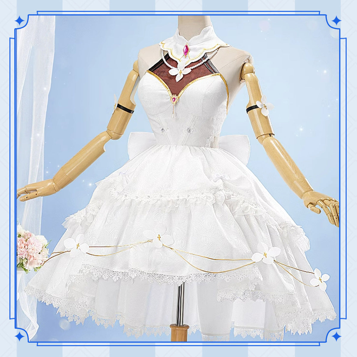 Genshin Impact Rose Noelle Wedding Dress High Quality Anime Hot Game Halloween Cosplay Costume