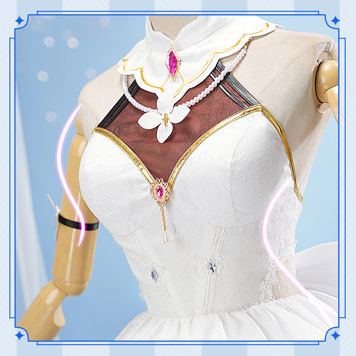 Genshin Impact Rose Noelle Wedding Dress High Quality Anime Hot Game Halloween Cosplay Costume