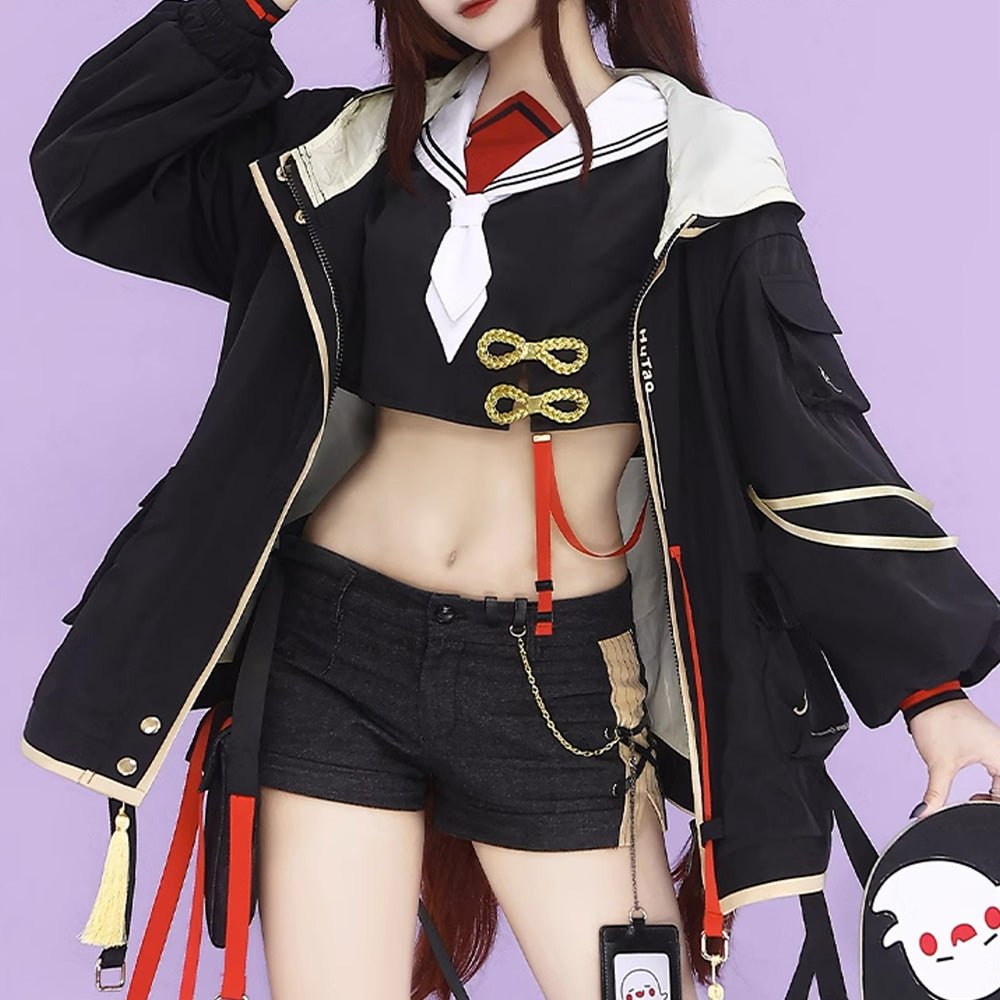 Genshin Impact Hutao Skateboard Girl High Quality Anime Game Halloween Cosplay Costume - Qcoser