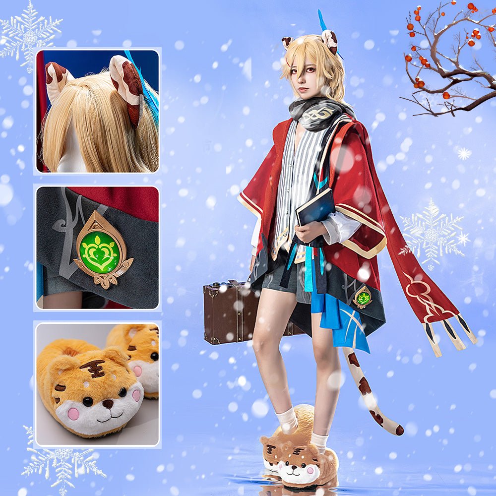 Genshin Impact Kawe Winter Snowsuit High Quality Anime Game Halloween Cosplay Costume - Qcoser