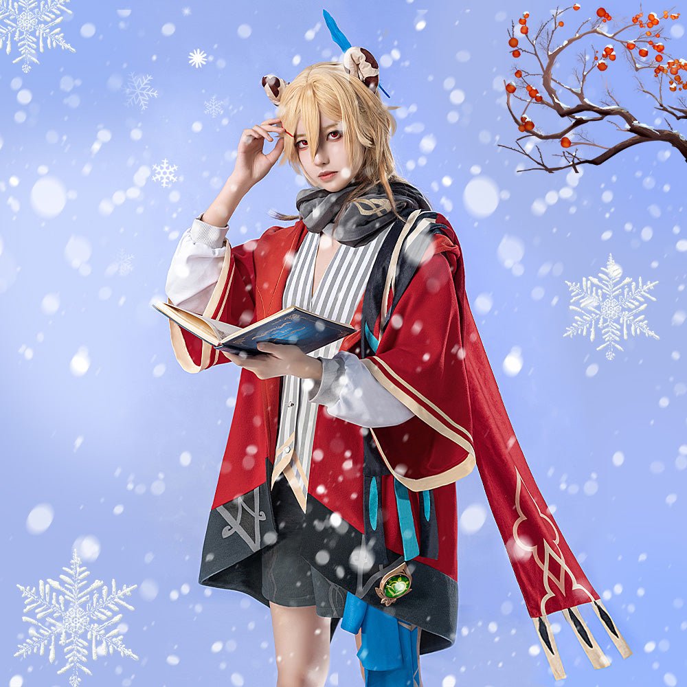 Genshin Impact Kawe Winter Snowsuit High Quality Anime Game Halloween Cosplay Costume - Qcoser