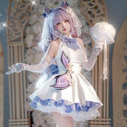 Genshin Impact Keqing High Quality Anime Game Halloween Cosplay Costume - Qcoser