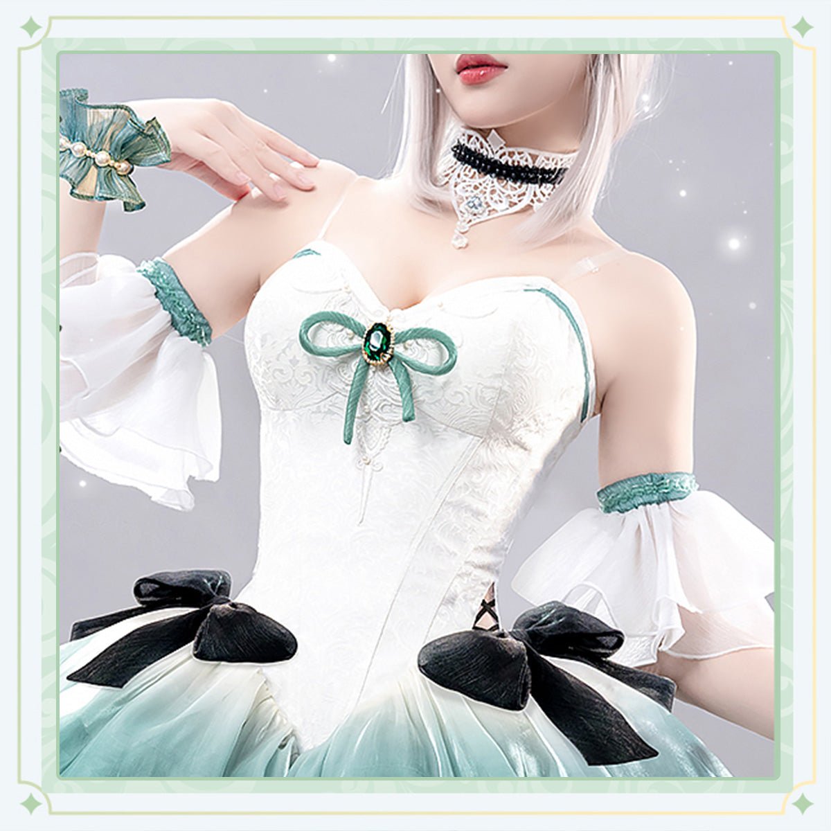 Genshin Impact Lynette Balletcore Dress Fullset Girl High Quality Anime Game Halloween Cosplay Costume - Qcoser