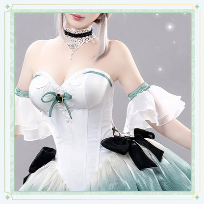 Genshin Impact Lynette Balletcore Dress Fullset Girl High Quality Anime Game Halloween Cosplay Costume - Qcoser