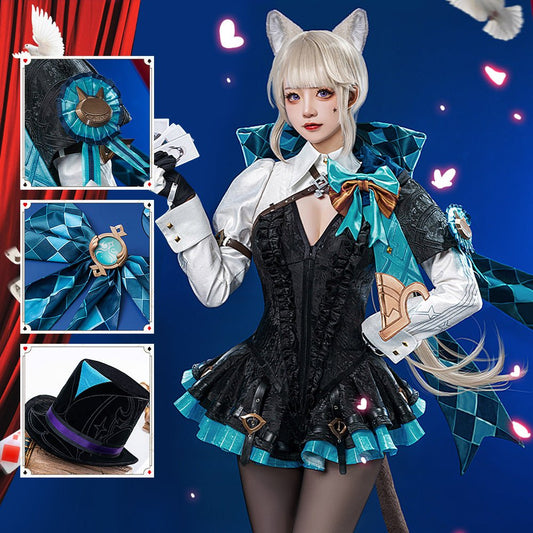 Genshin Impact Lynette High Quality Anime Game Halloween Cosplay Costume - Qcoser