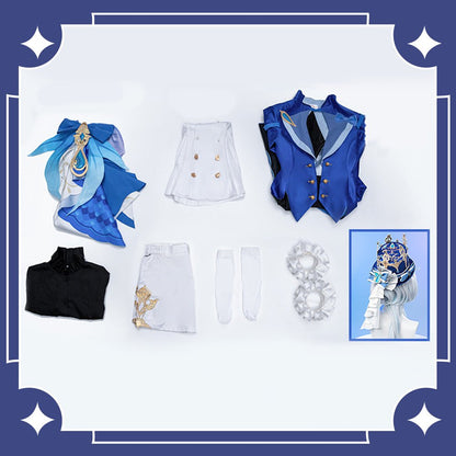 Genshin Impact Water God Phocalus High Quality Anime Game Halloween Cosplay Costume - Qcoser