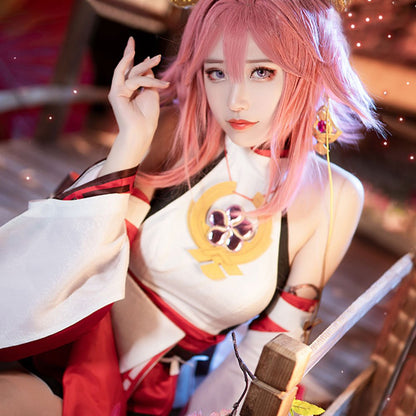 Genshin Impact Yae Miko High Quality Anime Game Halloween Cosplay Costume - Qcoser