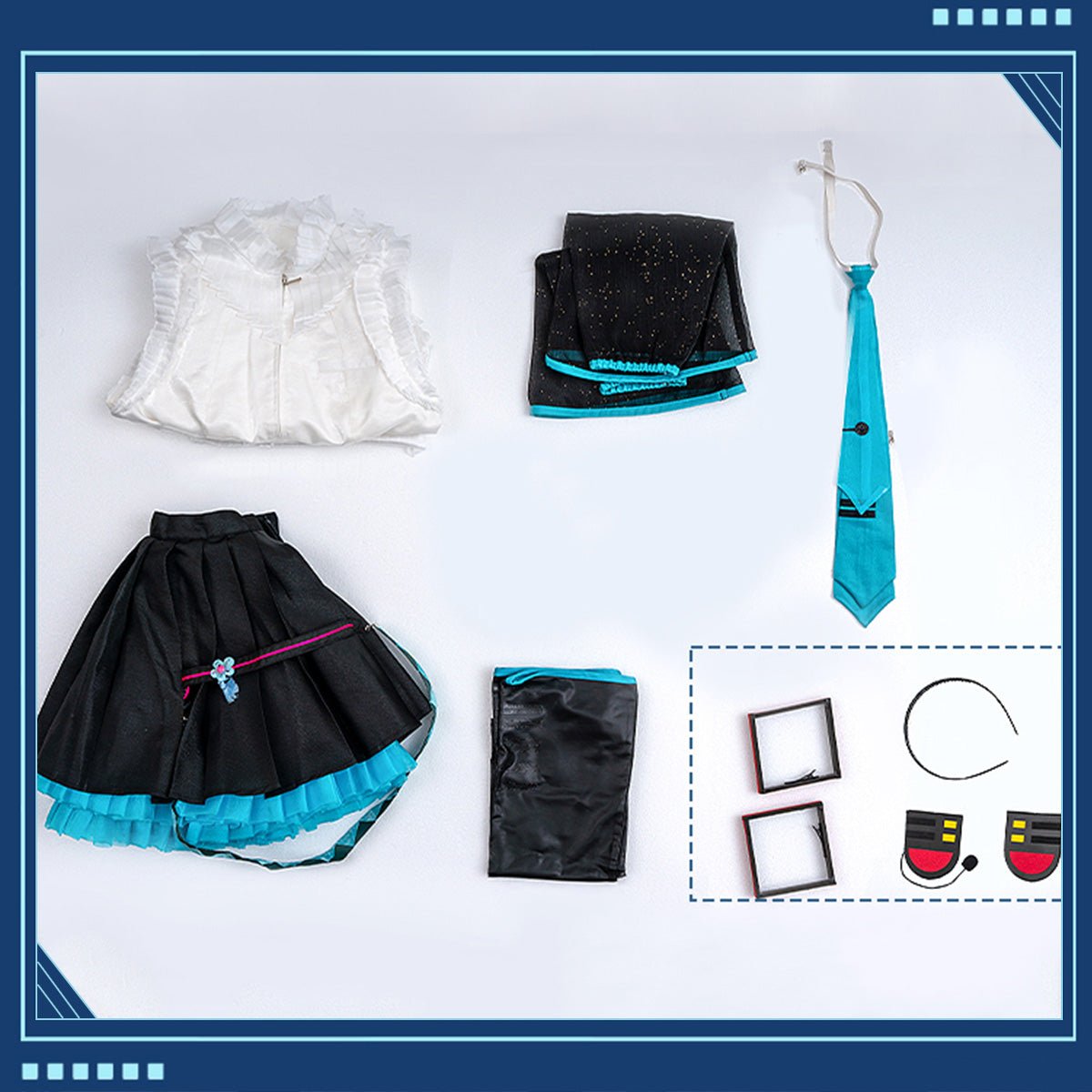 Hatsune Miku 16th Anniversary Women Cute Costume Dress Headphone Cosplay Costume - Qcoser