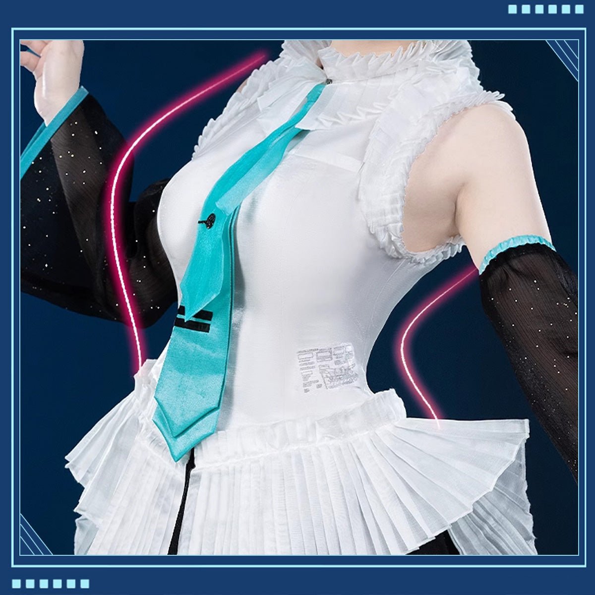 Hatsune Miku 16th Anniversary Women Cute Costume Dress Headphone Cosplay Costume - Qcoser