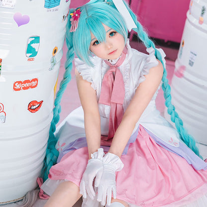 Hatsune Miku Anime Figure Miku Wonderland Rapunzel Halloween Uniform Cute Party Dress Cosplay Costume - Qcoser