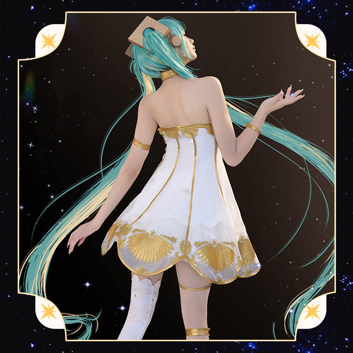 Hatsune Miku Anime Symphony Miku Party Dress Cute Lovely For Christmas Halloween Uniform For Girls Cosplay Costume - Qcoser