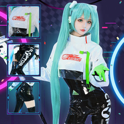 Hatsune Miku Racing Cool Suit Cosplay Costume - Qcoser