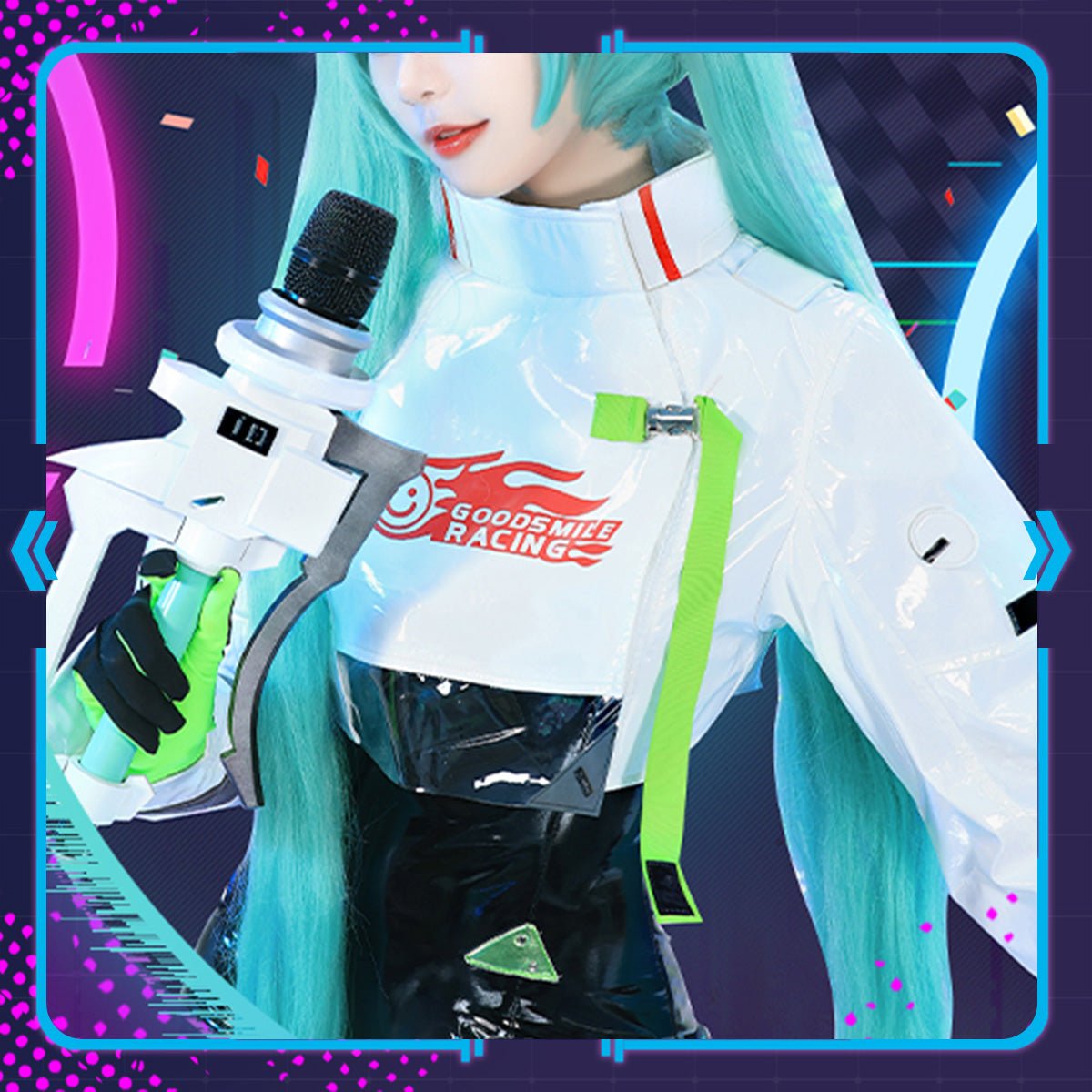 Hatsune Miku Racing Cool Suit Cosplay Costume - Qcoser