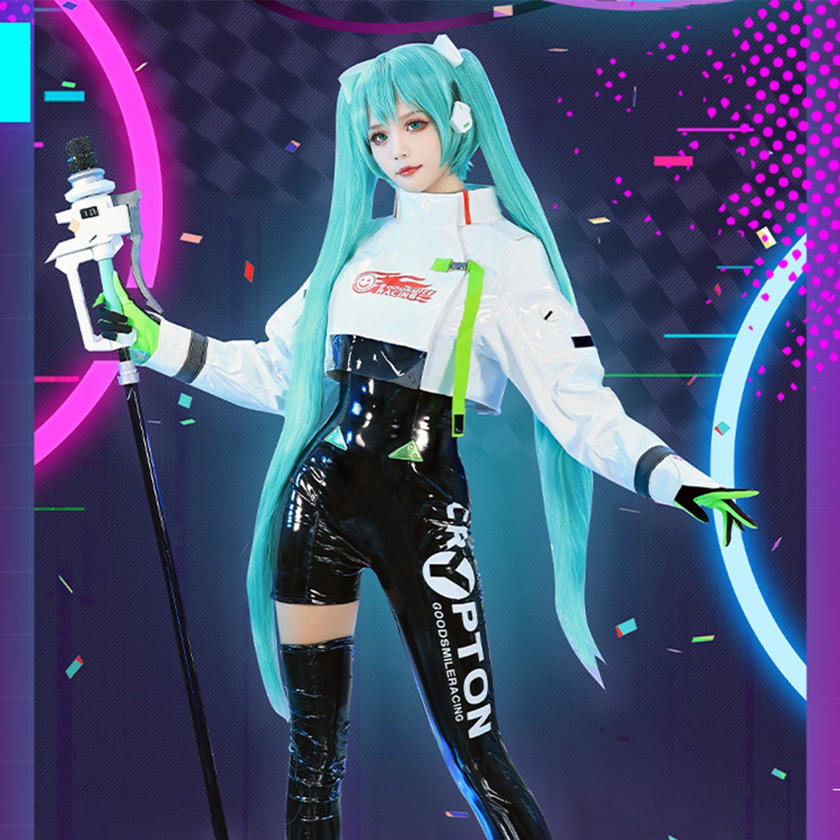 Hatsune Miku Racing Cool Suit Cosplay Costume - Qcoser