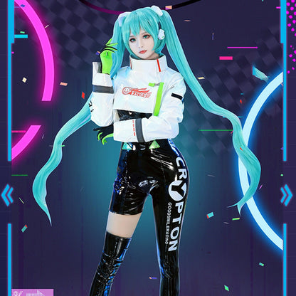 Hatsune Miku Racing Cool Suit Cosplay Costume - Qcoser