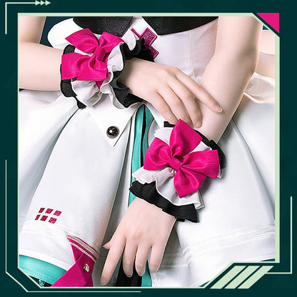 Hatsune Miku Vocal Cosplay Costume Little Raccoon Dress with Waistband and Sleeves and Thigh Cosplay Costume - Qcoser