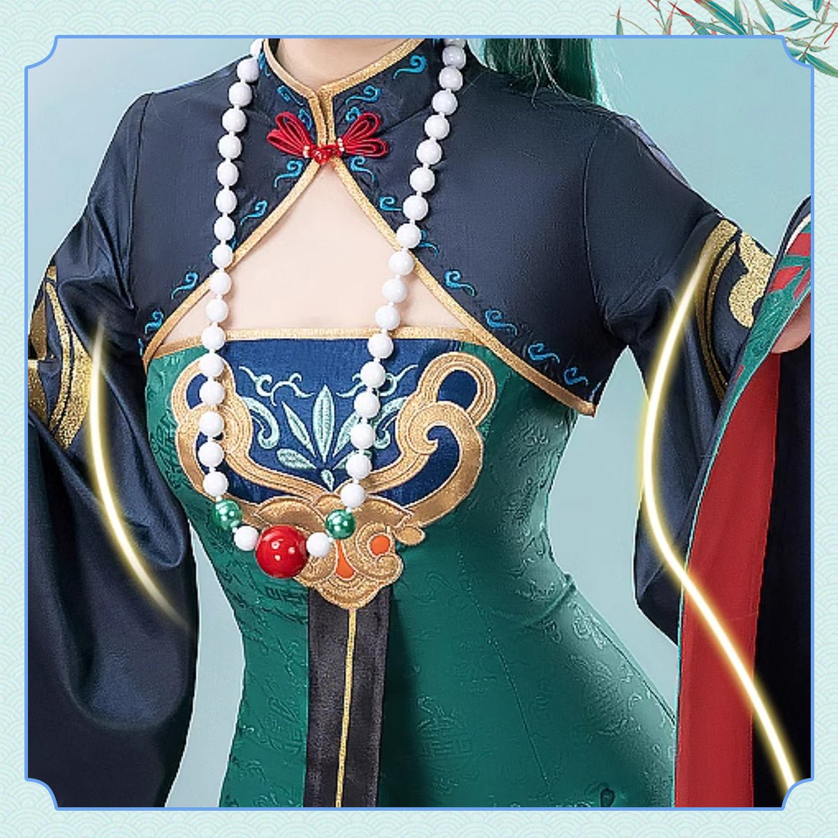 Hatsune Miku Vocal Little Zombie Top and Dress with Hat and Necklace Cosplay Costume - Qcoser