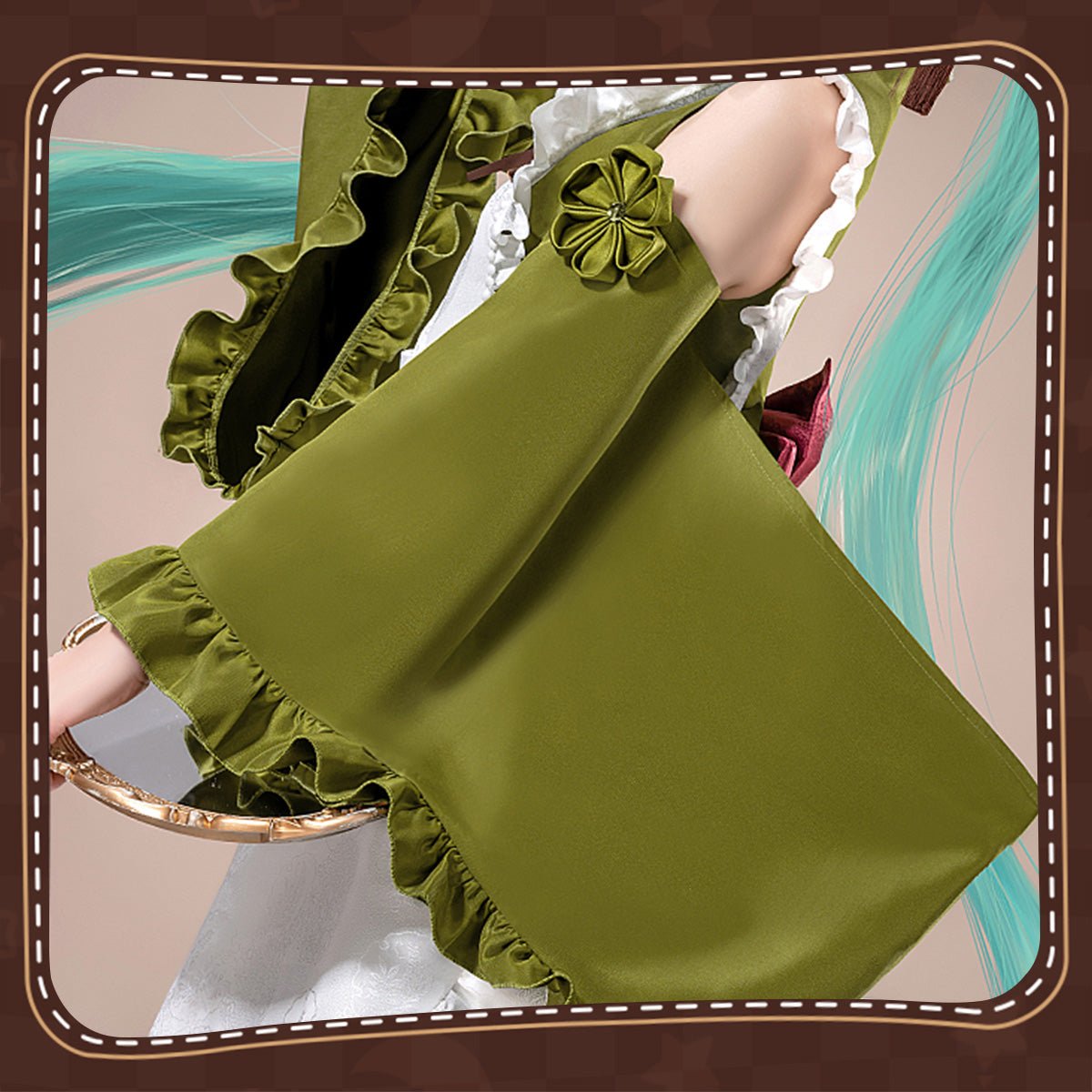 Hatsune Miku Vocaloid Creation Figure Sweet Green Tea Parfait Women Cute Dress Cosplay Costume - Qcoser