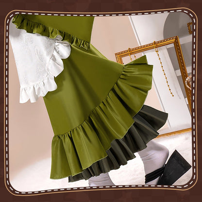 Hatsune Miku Vocaloid Creation Figure Sweet Green Tea Parfait Women Cute Dress Cosplay Costume - Qcoser