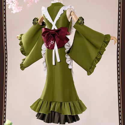 Hatsune Miku Vocaloid Creation Figure Sweet Green Tea Parfait Women Cute Dress Cosplay Costume - Qcoser