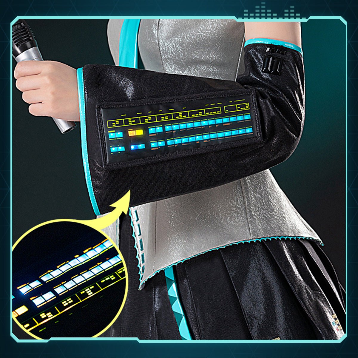 Hatsune Miku Vocaloid Miku LED Women Glowing Cosplay Costume - Qcoser