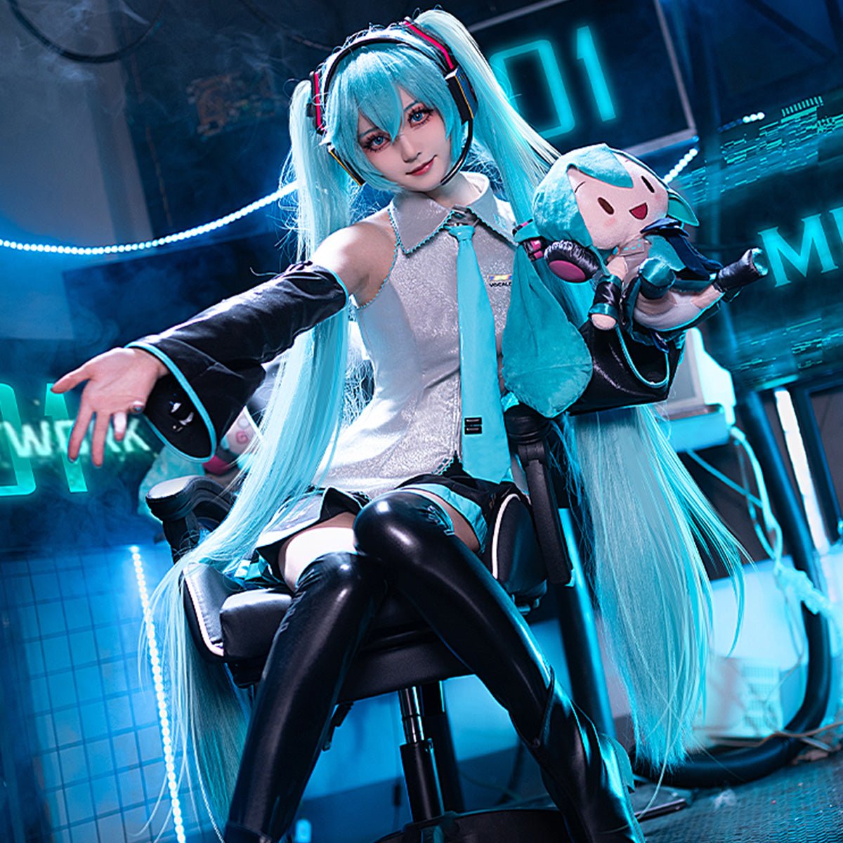 Hatsune Miku Vocaloid Miku LED Women Glowing Cosplay Costume - Qcoser