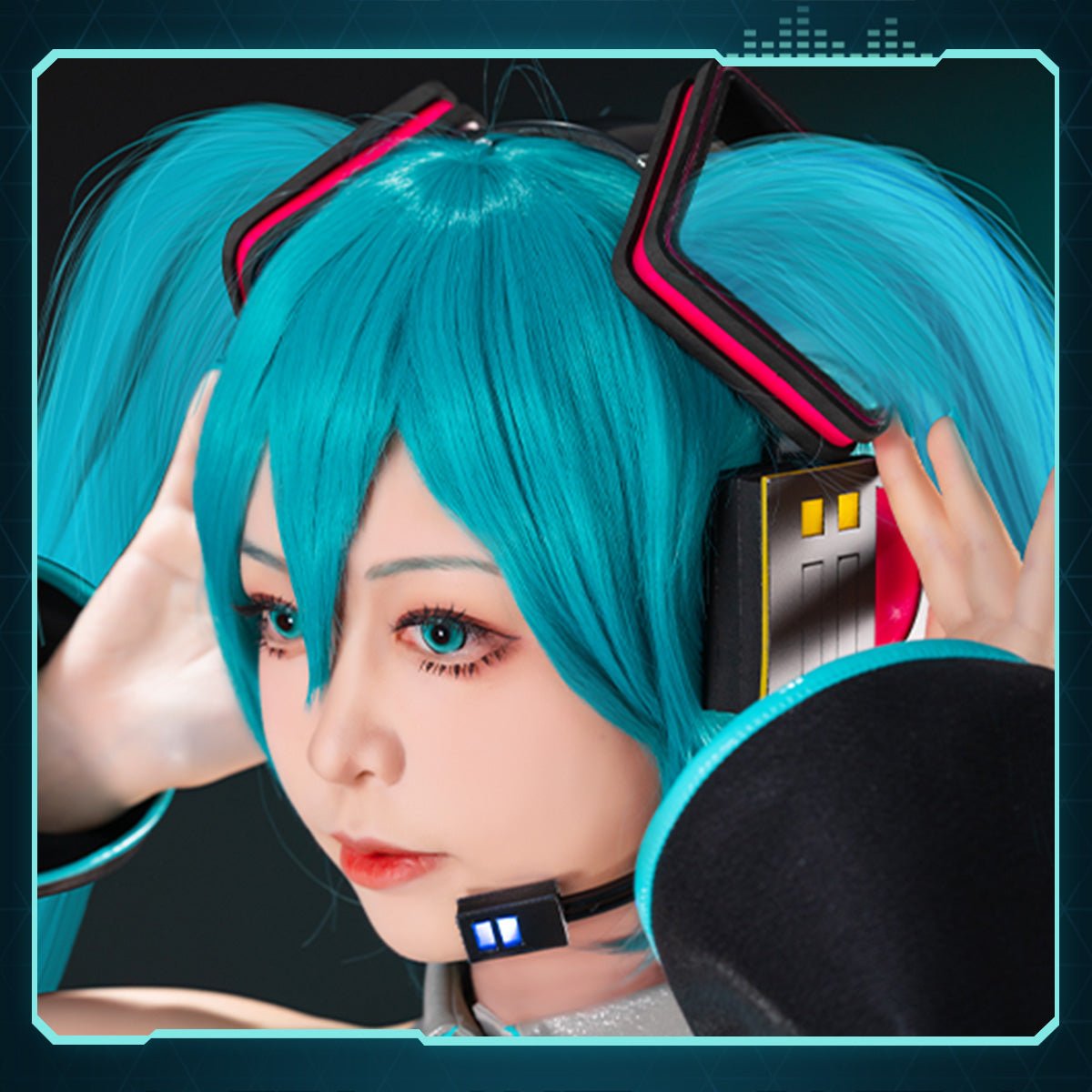 Hatsune Miku Vocaloid Miku LED Women Glowing Cosplay Costume - Qcoser