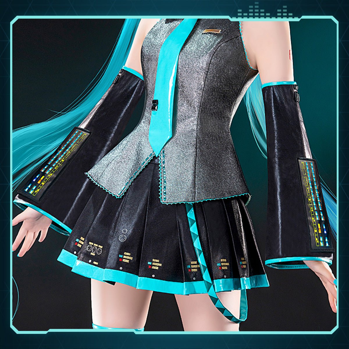 Hatsune Miku Vocaloid Miku LED Women Glowing Cosplay Costume - Qcoser