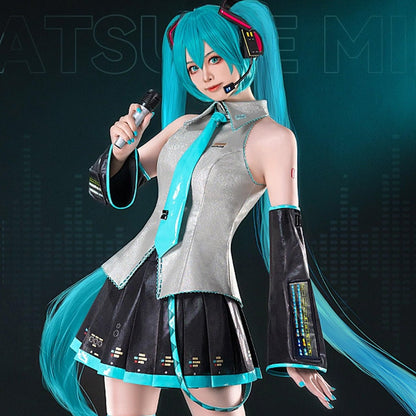 Hatsune Miku Vocaloid Miku LED Women Glowing Cosplay Costume - Qcoser