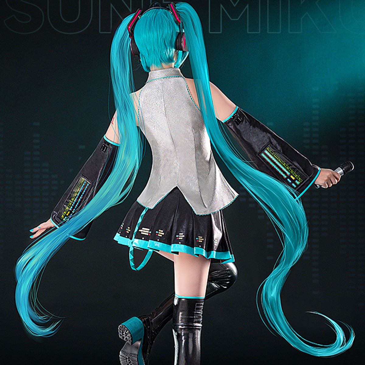 Hatsune Miku Vocaloid Miku LED Women Glowing Cosplay Costume - Qcoser