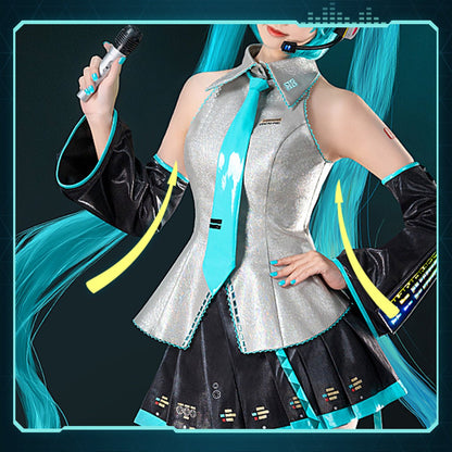 Hatsune Miku Vocaloid Miku LED Women Glowing Cosplay Costume - Qcoser